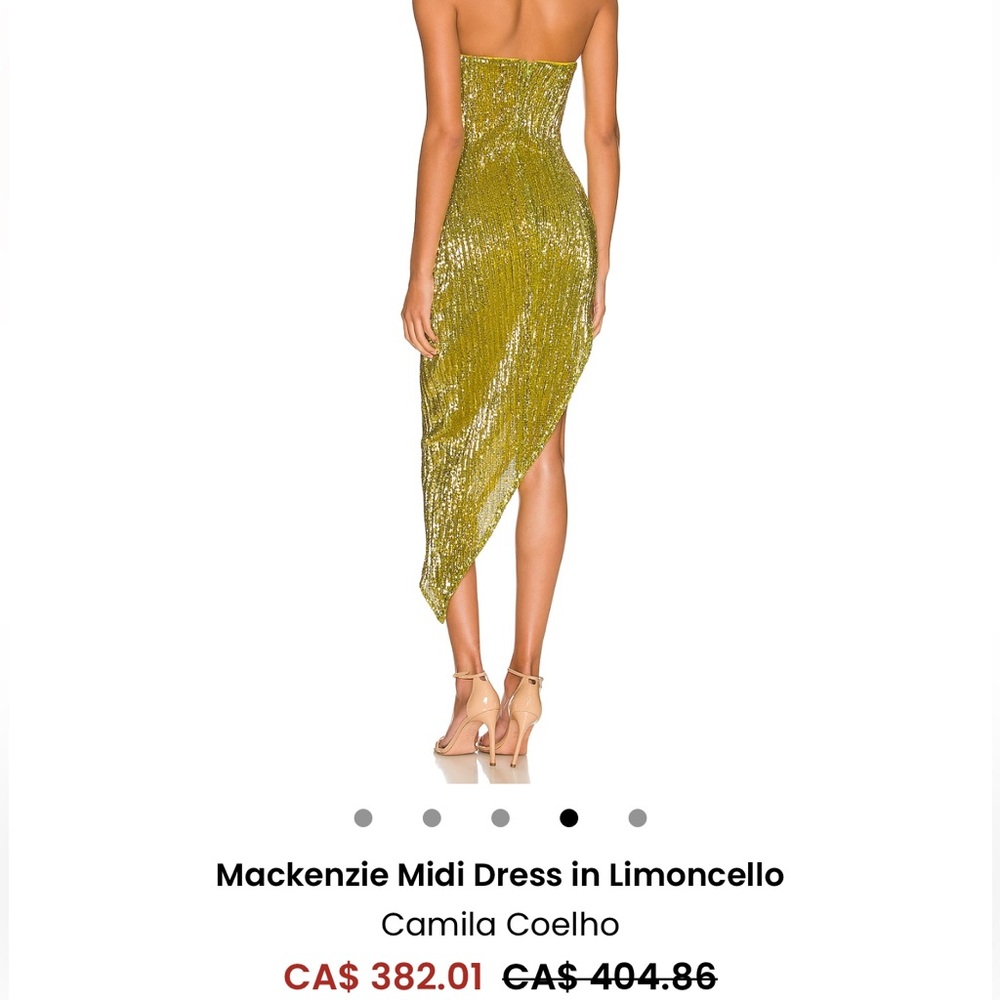 REVOLVE Mackenzie Asymmetrical Midi Dress in Limoncello - Picture 2 of 8